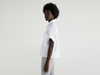 Benetton,  Bluse Mit Kurzem Reißverschluss,  taglia L,  Weiss,  Damen