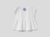 Benetton,  Bluse Mit Kurzen Ärmeln Und Rüsche,  taglia 1Y,  Weiss,  Kinder