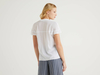 Benetton,  Bluse Mit Kurzen Ärmeln Und Rüsche,  taglia XL,  Weiss,  Damen