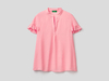 Benetton,  Bluse Mit Kurzen Ärmeln Und Rüsche,  taglia XS,  Pink,  Damen
