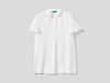 Benetton,  Bluse Mit Kurzen Ärmeln Und Rüsche,  taglia XS,  Weiss,  Damen