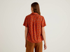 Benetton,  Bluse Mit Kurzen Ärmeln Und V-ausschnitt,  taglia L, ,  Damen