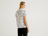 Benetton,  Bluse Mit Muster Und Rüschen,  taglia L,  Weiss,  Damen