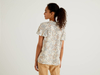 Benetton,  Bluse Mit Muster Und Rüschen,  taglia M,  Cremeweiss,  Damen