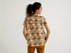 Benetton,  Bluse Mit Muster Und Rüschen,  taglia S,  Camel,  Damen