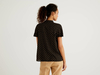 Benetton,  Bluse Mit Muster Und Rüschen,  taglia S,  Schwarz,  Damen