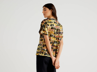 Benetton,  Bluse Mit Print Und Taschen In Einer Kontrastfarbe,  taglia M,  Bunt,  Damen