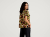 Benetton,  Bluse Mit Print Und Taschen In Einer Kontrastfarbe,  taglia S,  Bunt,  Damen
