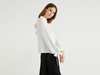 Benetton,  Bluse Mit Puffärmeln Und Bändern,  taglia S,  Cremeweiss,  Damen