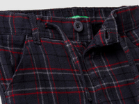 Benetton,  Flanellhose Mit Karomuster,  taglia 98,  Blau,  Kinder