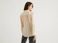 Benetton,  Fließende Bluse Mit Raffungen,  taglia XS,  Beige,  Damen