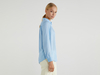 Benetton,  Fließende Bluse Mit Raffungen,  taglia XS,  Hellblau,  Damen