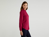 Benetton,  Fließende Bluse Mit Raffungen,  taglia XS,  Zyklame,  Damen