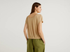 Benetton,  Fließende Bluse Mit Rundausschnitt,  taglia XS,  Beige,  Damen