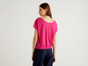 Benetton,  Fließende Bluse Mit Rundausschnitt,  taglia XS,  Fuchsia,  Damen