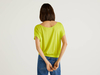 Benetton,  Fließende Bluse Mit Rundausschnitt,  taglia XS,  Gelbgrün,  Damen