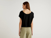 Benetton,  Fließende Bluse Mit Rundausschnitt,  taglia XS,  Schwarz,  Damen