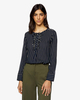 Benetton,  Fließende Bluse Mit Streifen,  taglia XL,  Dunkelblau,  Damen