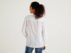 Benetton,  Fließende Bluse Mit V-ausschnitt,  taglia M,  Weiss,  Damen
