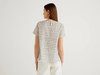 Benetton,  Gemusterte Bluse Aus Reiner Baumwolle,  taglia L,  Weiss,  Damen