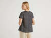 Benetton,  Gemusterte Bluse Aus Reiner Baumwolle,  taglia M,  Dunkelblau,  Damen