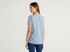 Benetton,  Gemusterte Bluse Aus Reiner Baumwolle,  taglia M,  Hellblau,  Damen