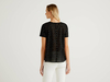 Benetton,  Gemusterte Bluse Aus Reiner Baumwolle,  taglia M,  Schwarz,  Damen