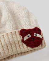 Benetton,  Hut Mit Aufschlag Und Patch,  taglia 98,  Cremeweiss,  Kinder