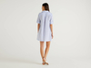 Benetton,  Kurzes Kleid Aus 100% Leinen,  taglia M,  Hellblau,  Damen