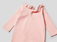 Benetton Online exclusive,  Body Mit Langen Ärmeln Und Volant-kragen,  taglia 74,  Pink,  Kinder