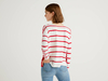 Benetton Online exclusive,  Gestreifter Pullover Aus 100% Baumwolle,  taglia XL,  Rot,  Damen