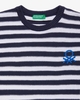 Benetton Online exclusive,  Gestreifter Pullover Mit Logo,  taglia 1Y,  Dunkelblau,  Kinder
