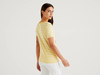 Benetton Online exclusive,  Gestreiftes T-shirt Mit Rundhals,  taglia L,  Gelb,  Damen