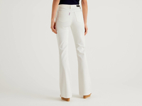 Benetton Online exclusive,  Hose Aus Baumwolle Mit Natürlicher Färbung,  taglia 48,  Cremeweiss,  Damen