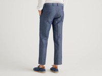 Benetton Online exclusive,  Hose Aus Denim In Einer Mischung Aus Baumwolle Und Leinen,  taglia 48,  Blau,  Herren