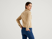 Benetton Online exclusive,  Jacke Aus Baumwolle Mit Natürlicher Färbung,  taglia M,  Beige,  Damen