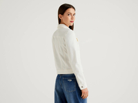 Benetton Online exclusive,  Jacke Aus Baumwolle Mit Natürlicher Färbung,  taglia S,  Cremeweiss,  Damen