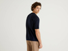 Benetton Online exclusive,  Polo In Einer Mischung Aus Baumwolle Und Leinen,  taglia M,  Dunkelblau,  Herren