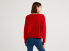 Benetton Online exclusive,  Pullover Aus 100% Baumwolle Mit Besonderer Verarbeitung,  taglia M,  Rot,  Damen