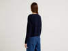Benetton Online exclusive,  Pullover Aus 100% Baumwolle Mit Besonderer Verarbeitung,  taglia S,  Dunkelblau,  Damen
