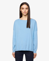 Benetton Online exclusive,  Pullover Aus Baumwolle Mit Rundausschnitt,  taglia L,  Blassblau,  Damen