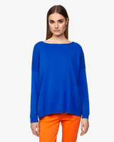 Benetton Online exclusive,  Pullover Aus Baumwolle Mit Rundausschnitt,  taglia L,  Verkehrsblau,  Damen