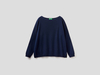 Benetton Online exclusive,  Pullover Aus Baumwolle Mit Rundausschnitt,  taglia M,  Dunkelblau,  Damen