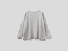 Benetton Online exclusive,  Pullover Aus Baumwolle Mit Rundausschnitt,  taglia M,  Grau,  Damen