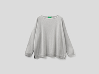 Benetton Online exclusive,  Pullover Aus Baumwolle Mit Rundausschnitt,  taglia M,  Grau,  Damen