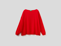 Benetton Online exclusive,  Pullover Aus Baumwolle Mit Rundausschnitt,  taglia M,  Rot,  Damen