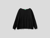 Benetton Online exclusive,  Pullover Aus Baumwolle Mit Rundausschnitt,  taglia M,  Schwarz,  Damen