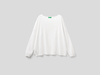 Benetton Online exclusive,  Pullover Aus Baumwolle Mit Rundausschnitt,  taglia M,  Weiss,  Damen