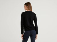 Benetton Online exclusive,  Pullover Aus Einer Cashmeremischung,  taglia XL,  Schwarz,  Damen