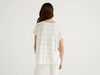 Benetton Online exclusive,  Pullover Aus Einer Seidenmischung Mit Kurzen Ärmeln,  taglia L,  Cremeweiss,  Damen